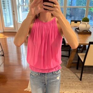 Ramy Brooke Silk Pink Sleeveless Women's Top